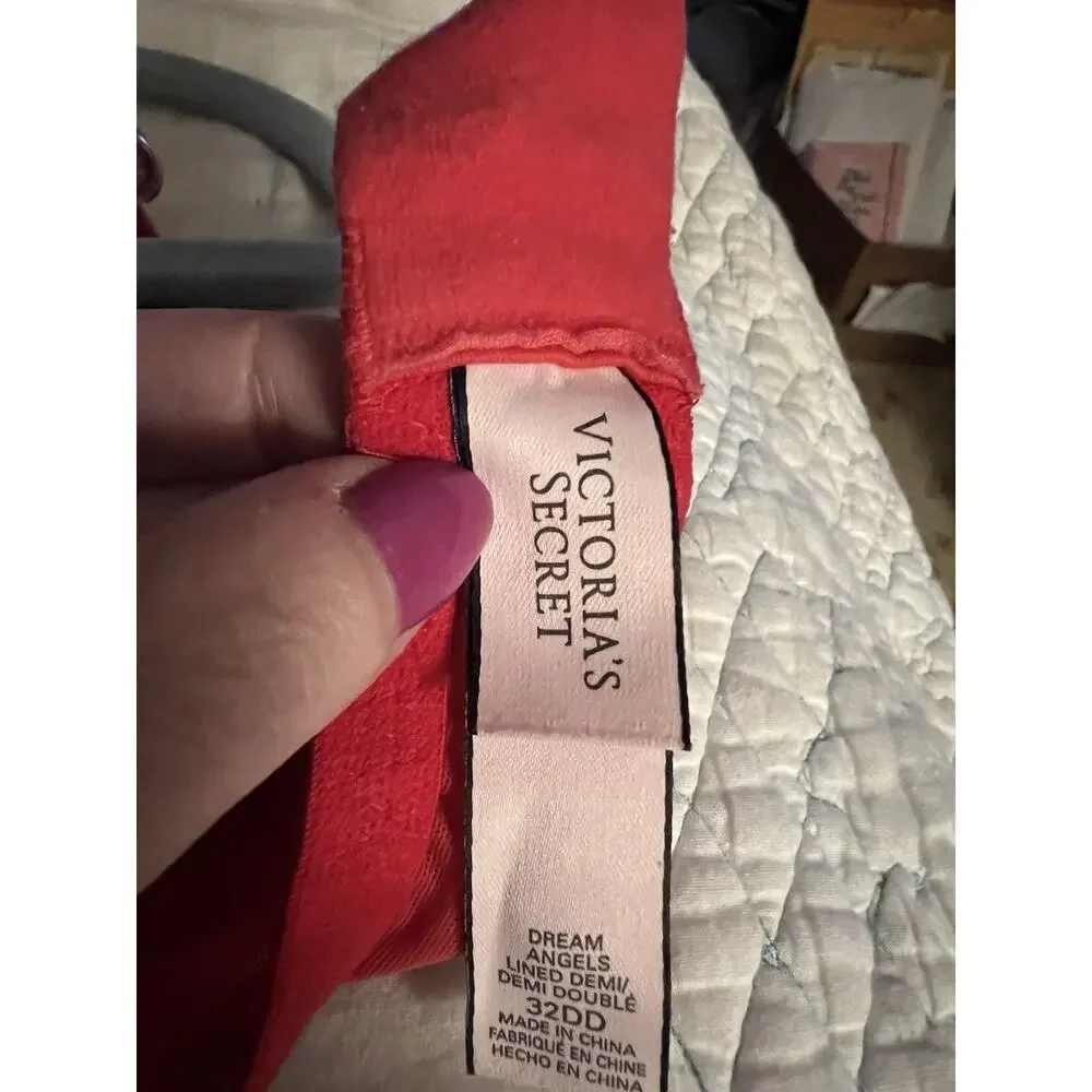 Dream Angels Lined Demi 32DD BRA RED Victoria’s Secret